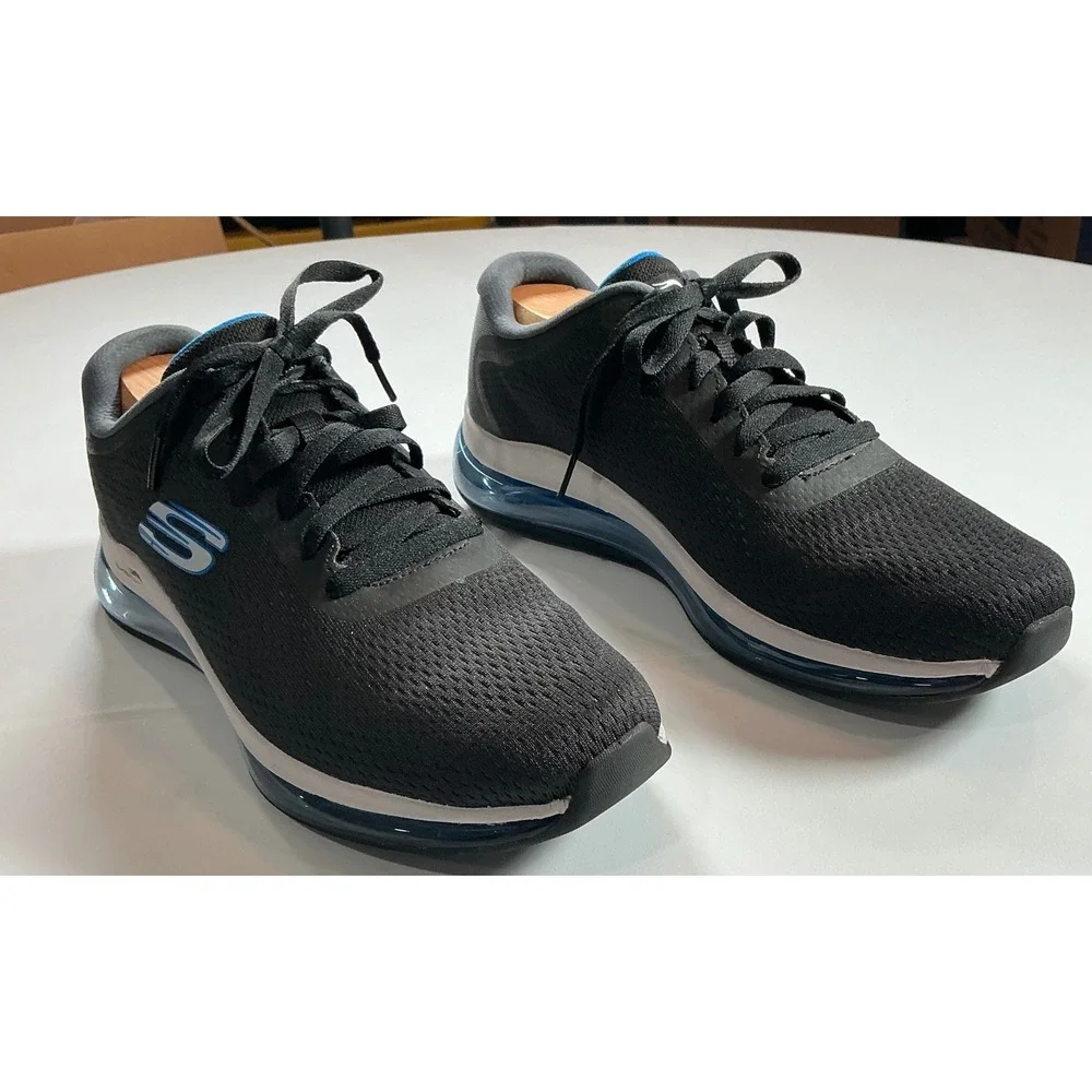 Skechers Skech-Air Dynamight Mens Size 9 Black Blue Mesh Athletic Shoes 232240